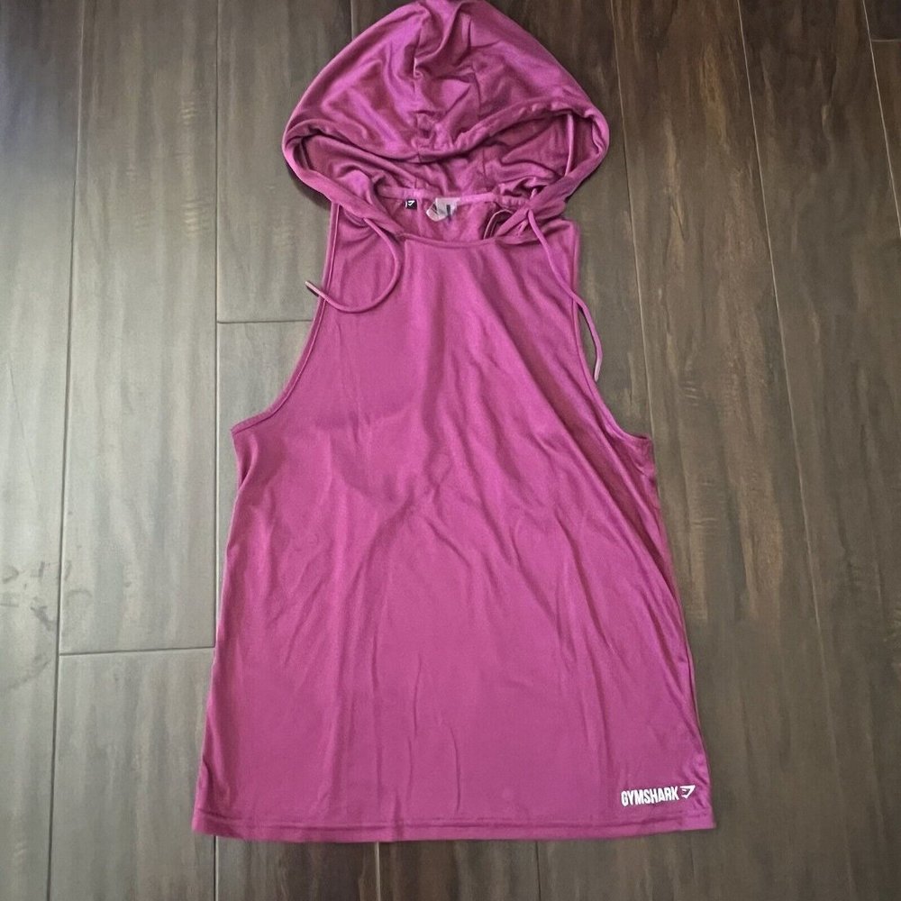 Gymshark Womens Small Sleeveless Hoodie Tank Top In Deep Plum